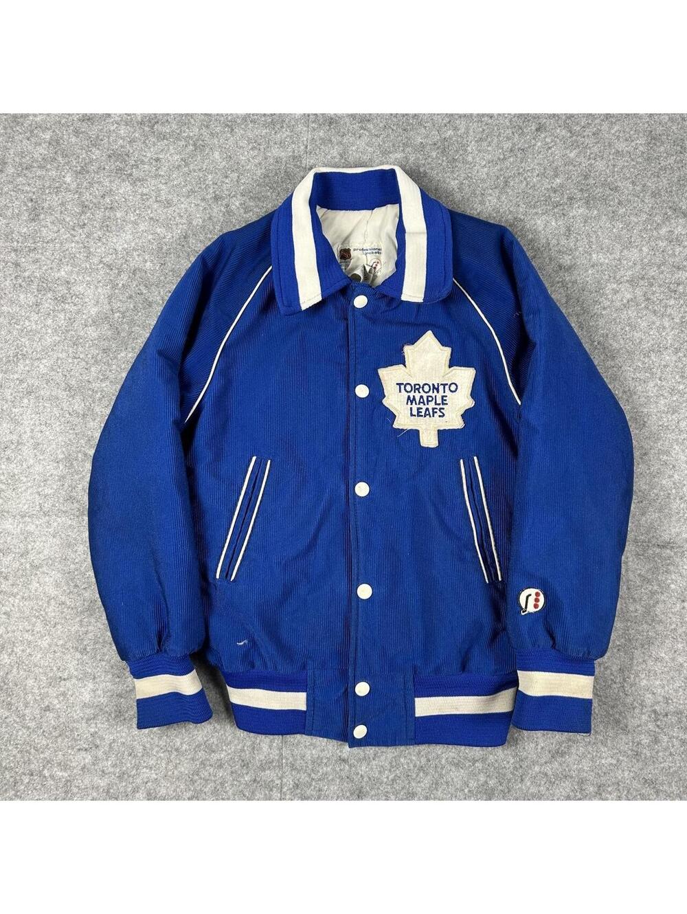 Vintage 80s NHL Toronto Maple Leafs Corduroy Embroidered Jacket Boys Medium